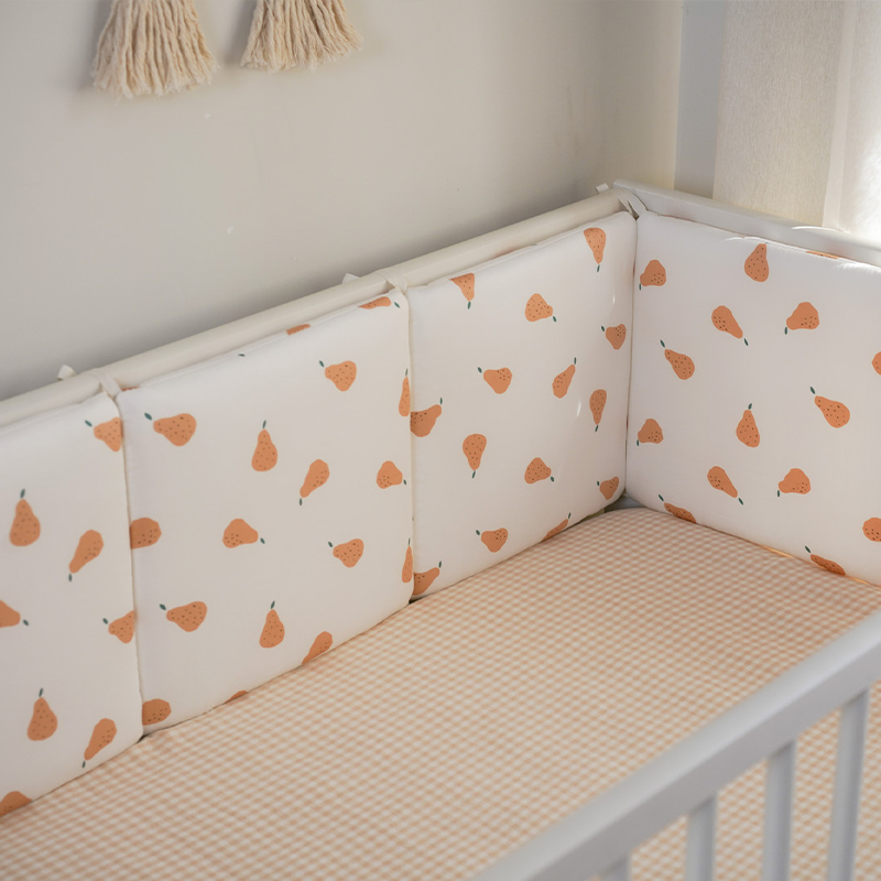 11.8 Inches 3D Cotton Fulfill 60-count Silk Satin Luxury Soft 3cm Thick with Ties For Crib - Pear
