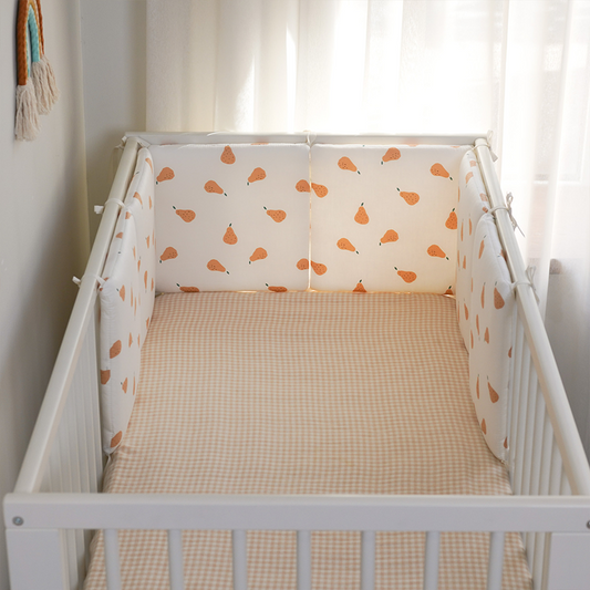 11.8 Inches 3D Cotton Fulfill 60-count Silk Satin Luxury Soft 3cm Thick with Ties For Crib - Pear