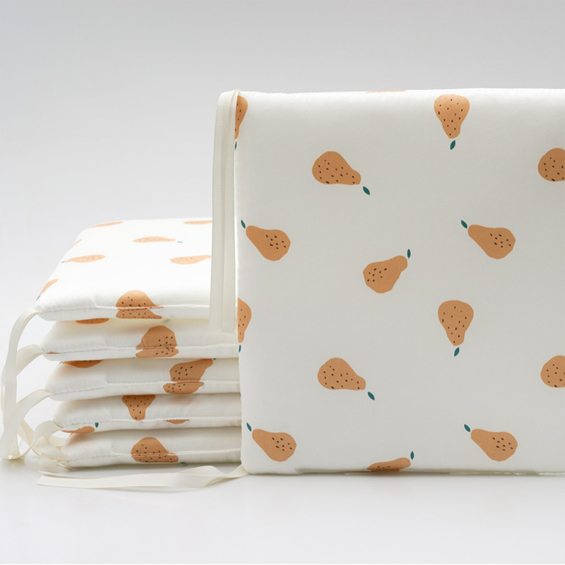 11.8 Inches 3D Cotton Fulfill 60-count Silk Satin Luxury Soft 3cm Thick with Ties For Crib - Pear
