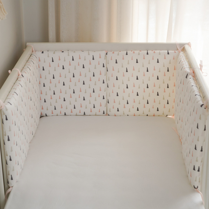 11.8 Inches 3D Cotton Fulfill 60-count Silk Satin Luxury Soft 3cm Thick with Ties For Crib - Pine Tree