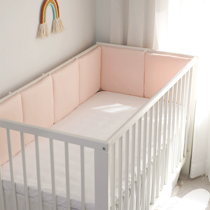 11.8 Inches 3D Cotton Fulfill 60-count Silk Satin Luxury Soft 3cm Thick with Ties For Crib - Soft Pink