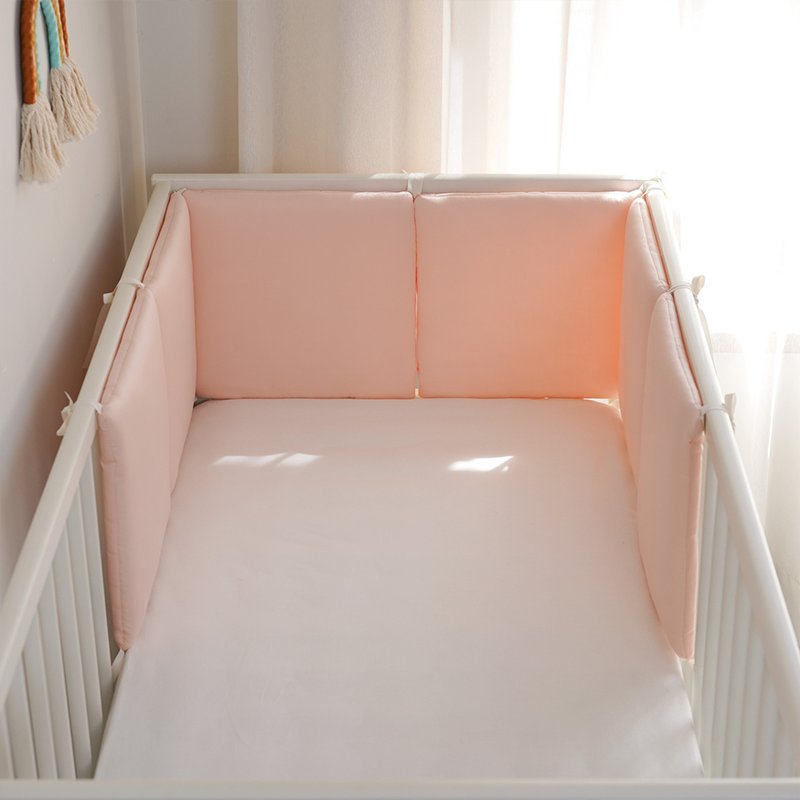 11.8 Inches 3D Cotton Fulfill 60-count Silk Satin Luxury Soft 3cm Thick with Ties For Crib - Soft Pink