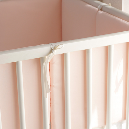11.8 Inches 3D Cotton Fulfill 60-count Silk Satin Luxury Soft 3cm Thick with Ties For Crib - Soft Pink