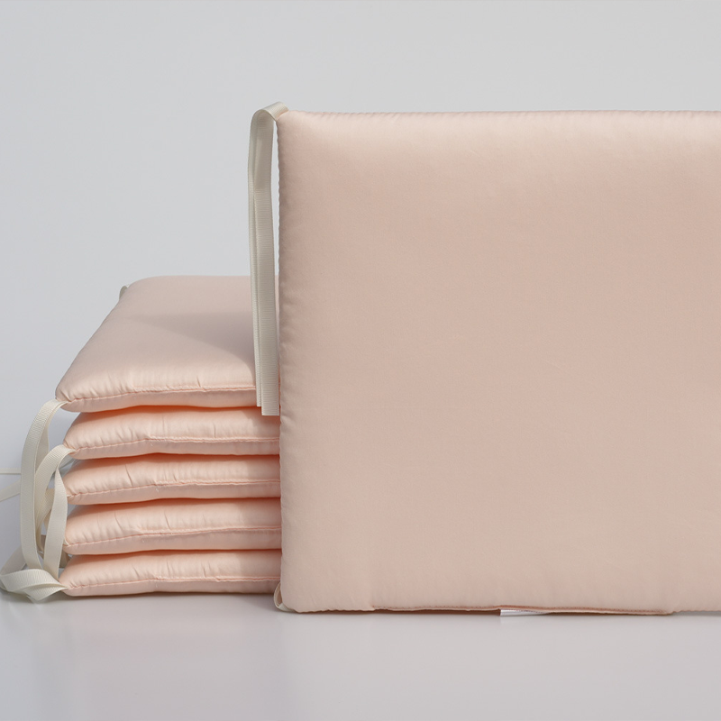 11.8 Inches 3D Cotton Fulfill 60-count Silk Satin Luxury Soft 3cm Thick with Ties For Crib - Soft Pink