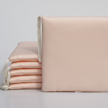 11.8 Inches 3D Cotton Fulfill 60-count Silk Satin Luxury Soft 3cm Thick with Ties For Crib - Soft Pink