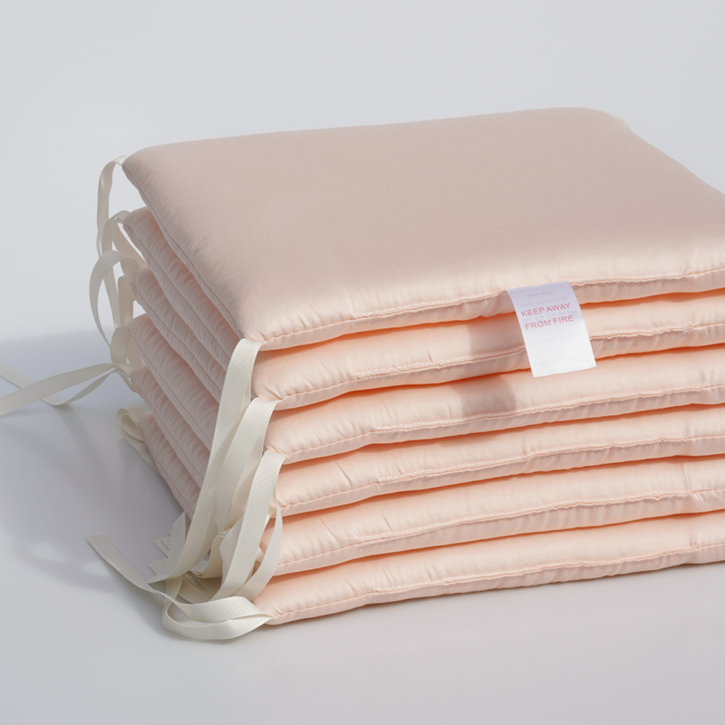 11.8 Inches 3D Cotton Fulfill 60-count Silk Satin Luxury Soft 3cm Thick with Ties For Crib - Soft Pink