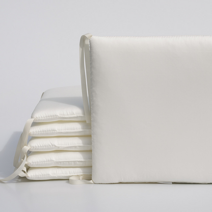 11.8 Inches 3D Cotton Fulfill 60-count Silk Satin Luxury Soft 3cm Thick with Ties For Crib - White