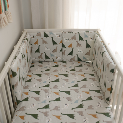11.8 Inches 3D Cotton Fulfill Gauze A/B Side 3cm Thick with Ties For Crib - Dinosaur