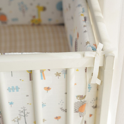 11.8 Inches 3D Cotton Fulfill Gauze A/B Side 3cm Thick with Ties For Crib - Forest Animal
