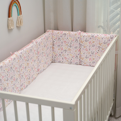 11.8 Inches 3D Cotton Fulfill Gauze A/B Side 3cm Thick with Ties For Crib - Stripe Rabbit