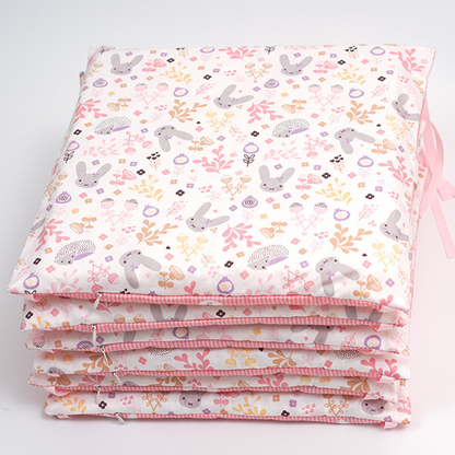 11.8 Inches 3D Cotton Fulfill Gauze A/B Side 3cm Thick with Ties For Crib - Stripe Rabbit