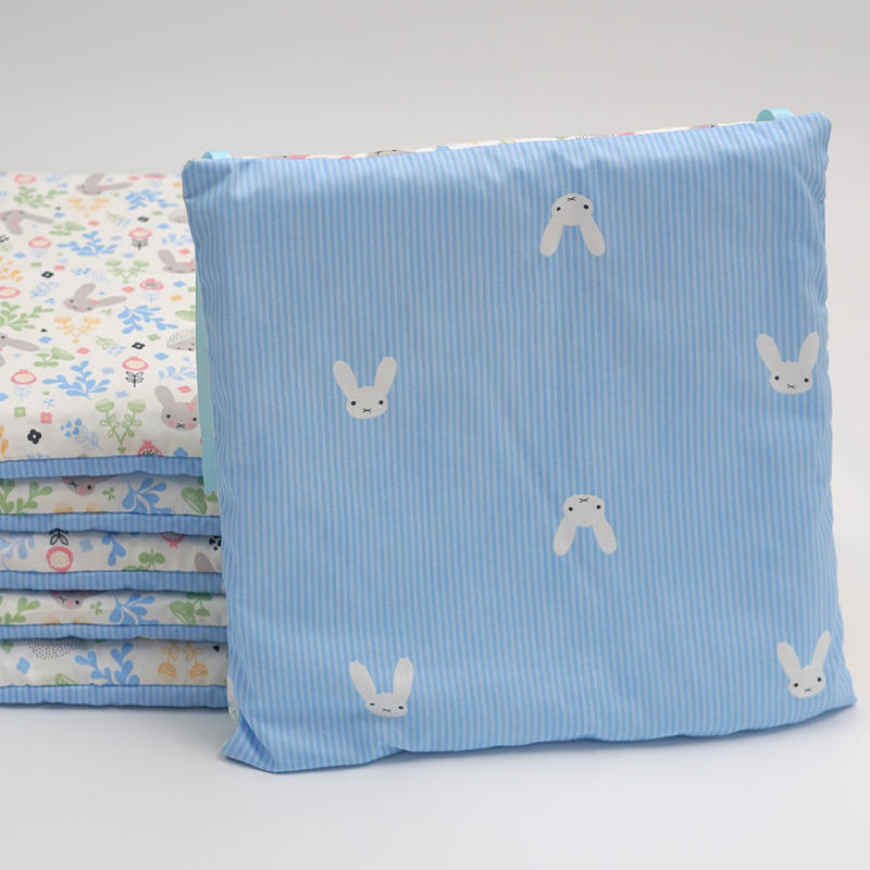 11.8 Inches 3D Cotton Fulfill Gauze A/B Side 3cm Thick with Ties For Crib - Stripe Rabbit