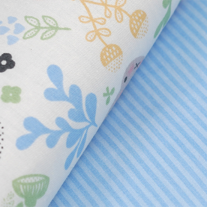 11.8 Inches 3D Cotton Fulfill Gauze A/B Side 3cm Thick with Ties For Crib - Stripe Rabbit
