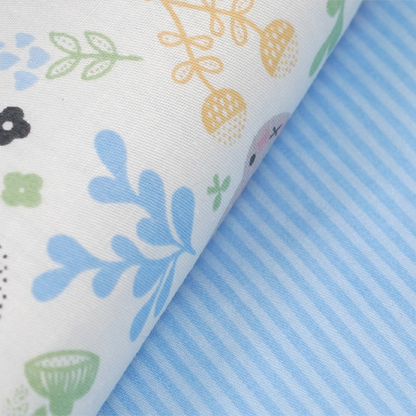 11.8 Inches 3D Cotton Fulfill Gauze A/B Side 3cm Thick with Ties For Crib - Stripe Rabbit