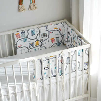 11.8 Inches 3D Cotton Fulfill Gauze A/B Side 3cm Thick with Ties For Crib - Cars