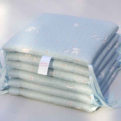 11.8 Inches 3D Cotton Fulfill Gauze A/B Side 3cm Thick with Ties For Crib - Elephant
