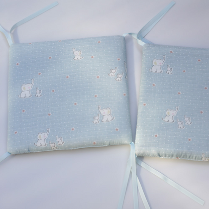 11.8 Inches 3D Cotton Fulfill Gauze A/B Side 3cm Thick with Ties For Crib - Elephant