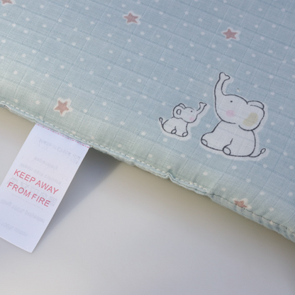 11.8 Inches 3D Cotton Fulfill Gauze A/B Side 3cm Thick with Ties For Crib - Elephant