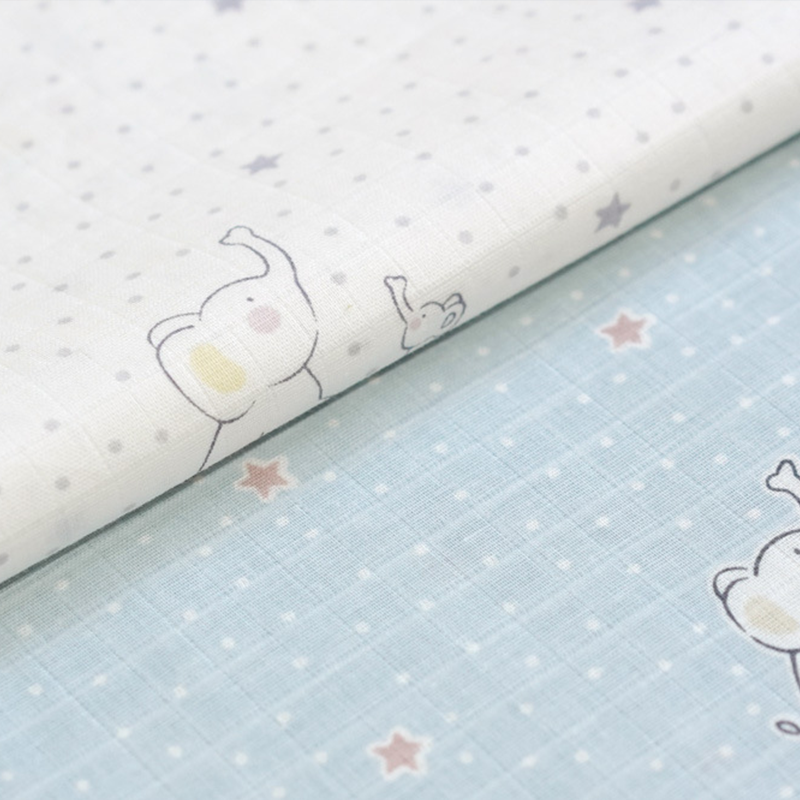 11.8 Inches 3D Cotton Fulfill Gauze A/B Side 3cm Thick with Ties For Crib - Elephant