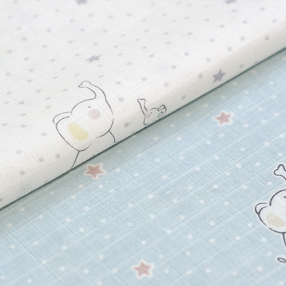 11.8 Inches 3D Cotton Fulfill Gauze A/B Side 3cm Thick with Ties For Crib - Elephant