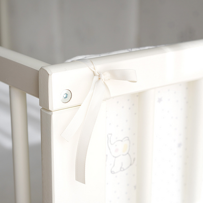 11.8 Inches 3D Cotton Fulfill Gauze A/B Side 3cm Thick with Ties For Crib - Elephant