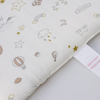 11.8 Inches 3D Cotton Fulfill Gauze A/B Side 3cm Thick with Ties For Crib - Dream