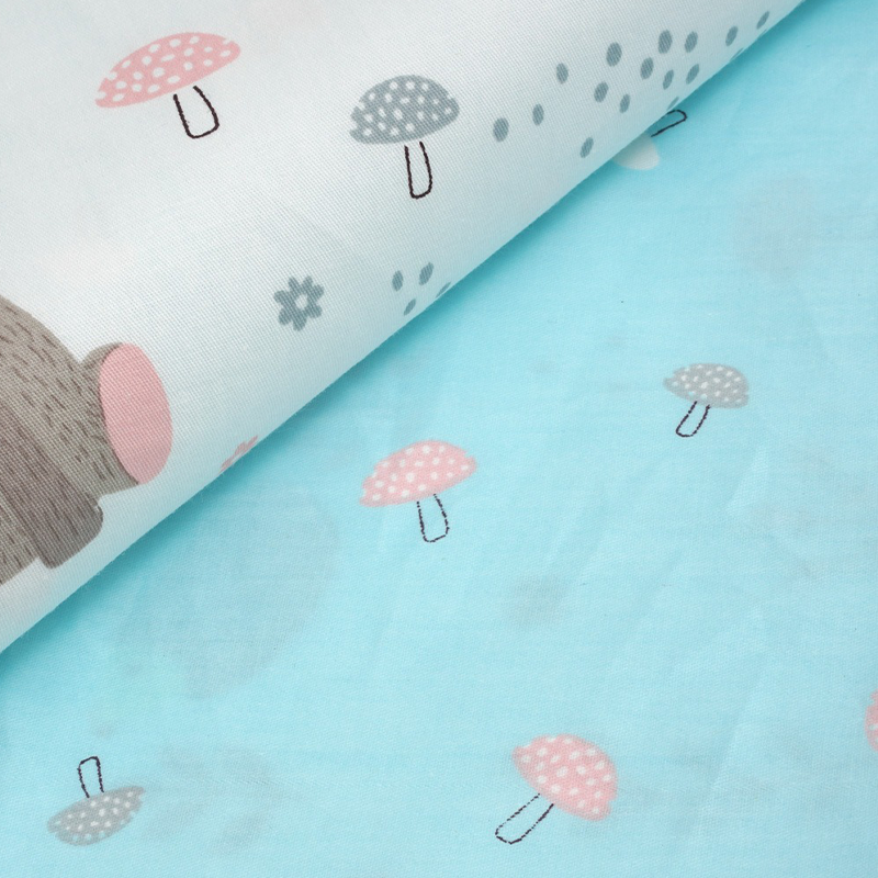 11.8 Inches 3D Cotton Fulfill Gauze A/B Side 3cm Thick with Ties For Crib - Mint Bear