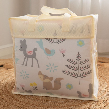 11.8 Inches 3D Cotton Fulfill Gauze A/B Side 3cm Thick with Ties For Crib - Pink Fox