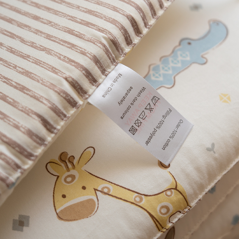 11.8 Inches 3D Cotton Fulfill Gauze A/B Side 3cm Thick with Ties For Crib - Stripe Animal