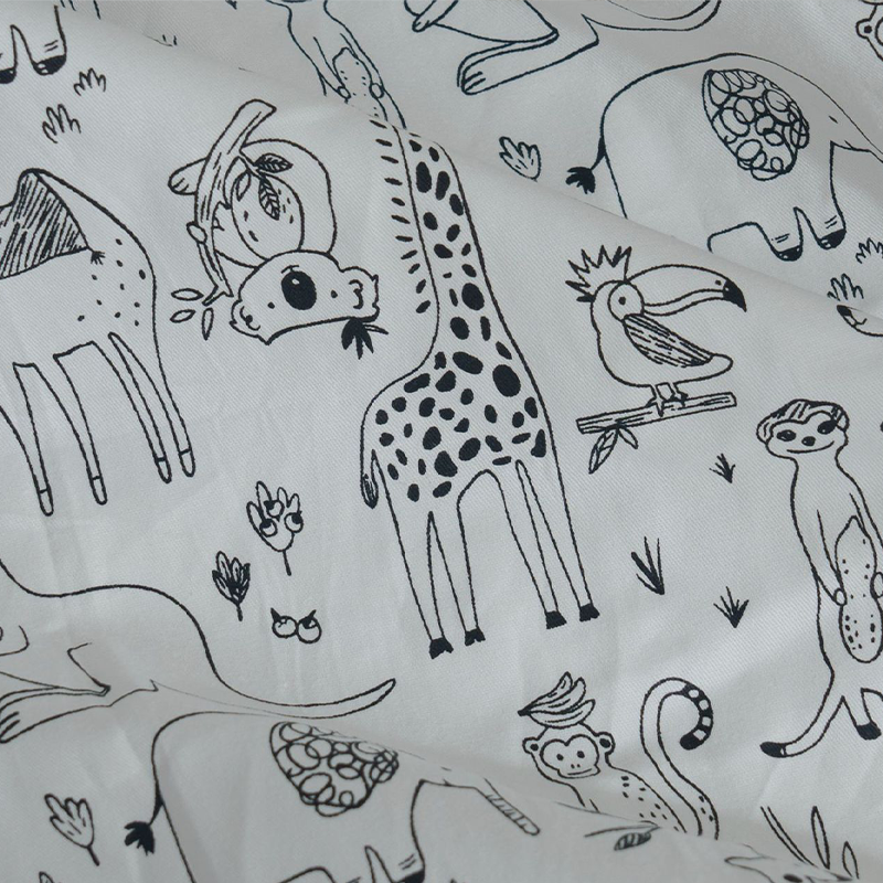 11.8 Inches 3D Cotton Fulfill Gauze A/B Side 3cm Thick with Ties For Crib - Zoo