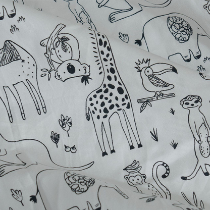 11.8 Inches 3D Cotton Fulfill Gauze A/B Side 3cm Thick with Ties For Crib - Zoo