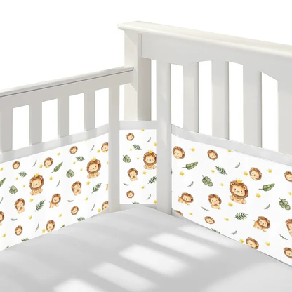 134*63 Inches Non-Padded Mesh Crib Liner 2 Pieces Set - Lion