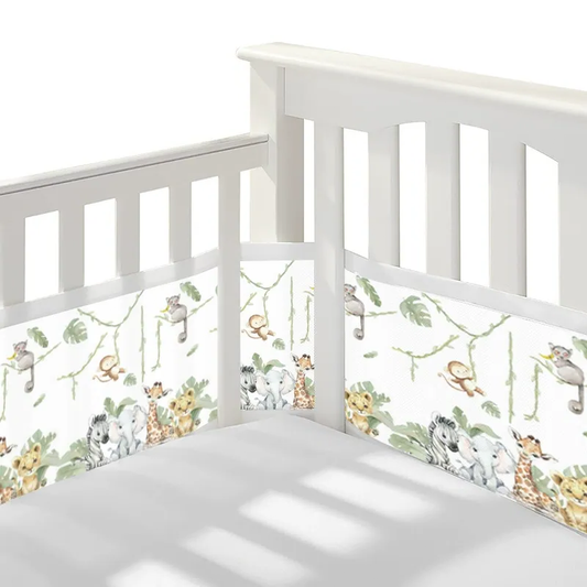 134*63 Inches Non-Padded Mesh Crib Liner 2 Pieces Set - Swing Monkey