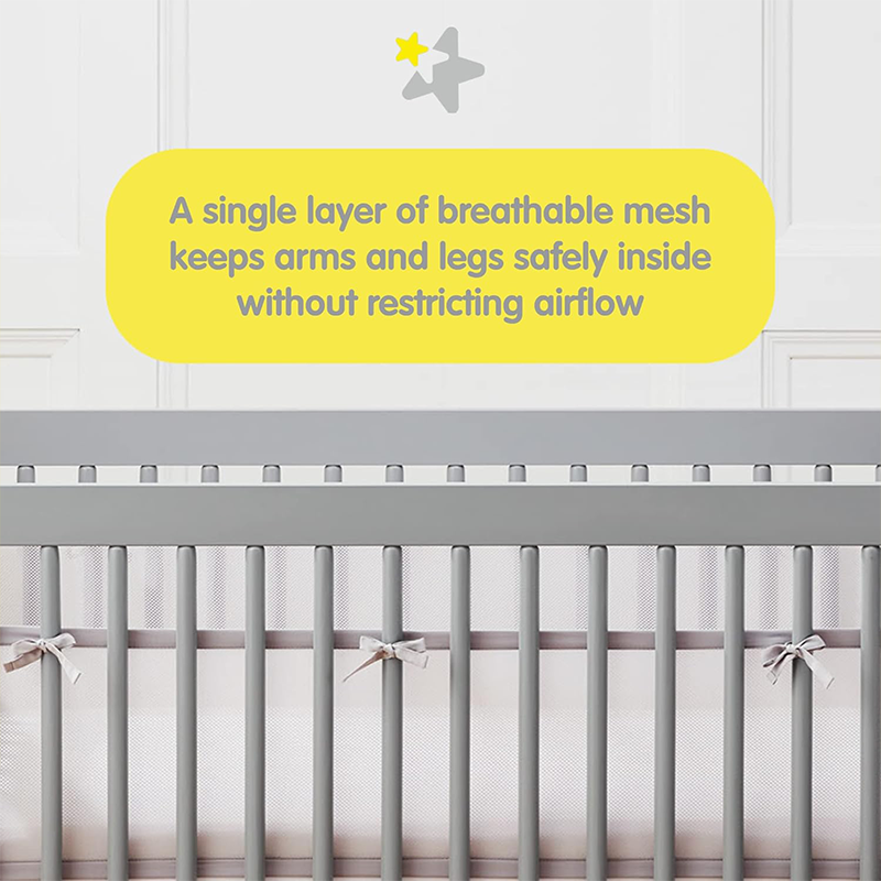 3mm Triple Sandwish Tech Air Channel Tech Breathability Non-Padded Mesh Crib Liner
