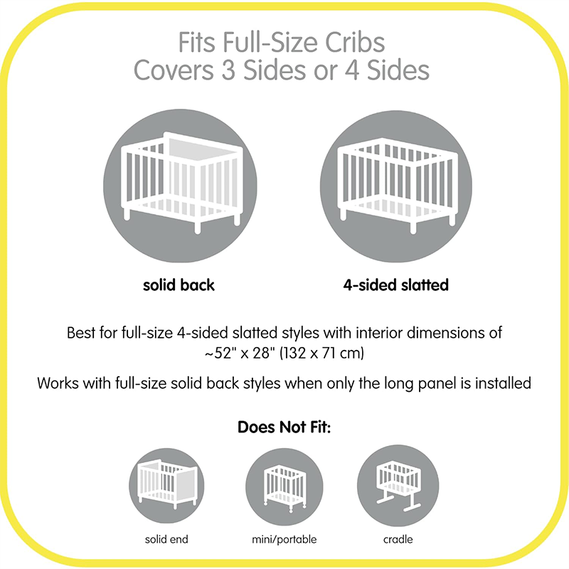 Baby Room Baby Standard Crib Decoration Padding Sets with 2 Long Sides and 2 Short Sides