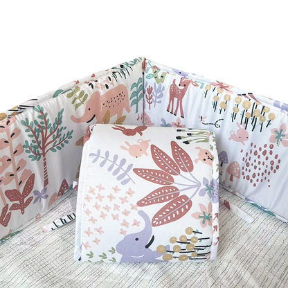 4 Pieces Set of Breathable Crib Liner for Baby Crib