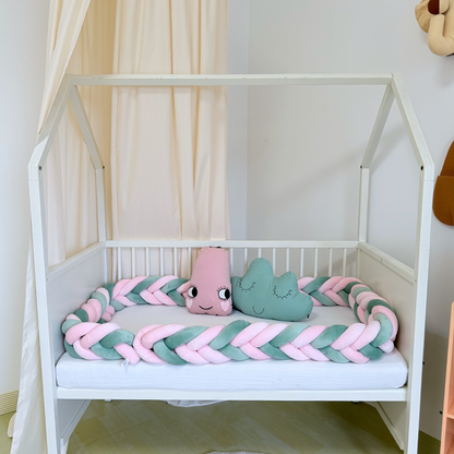 Rembourrage de berceau à coussin long fait à la main sur mesure à 6 nœuds 