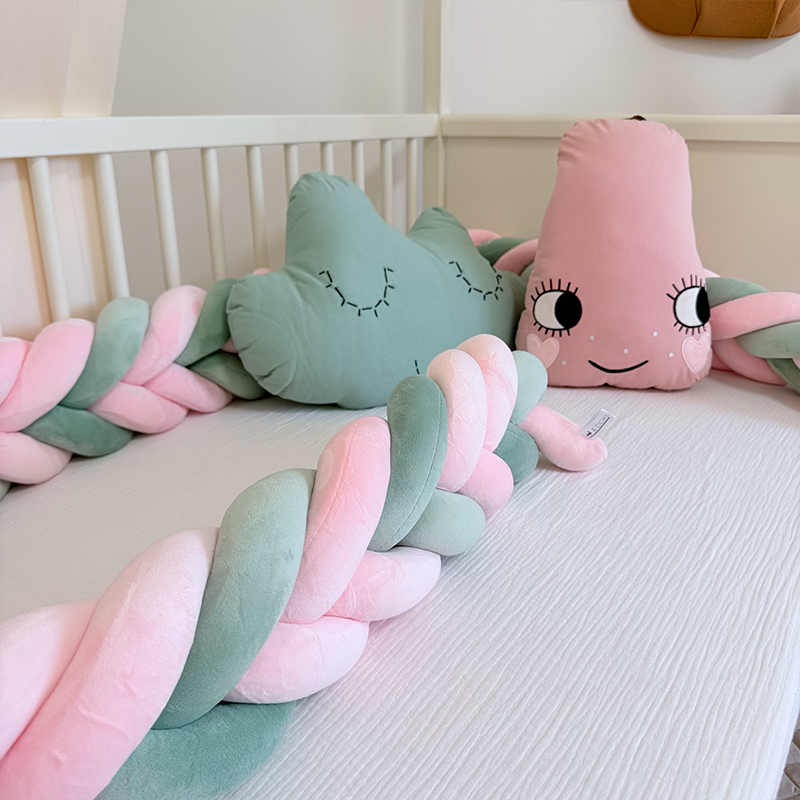 Rembourrage de berceau à coussin long fait à la main sur mesure à 6 nœuds 
