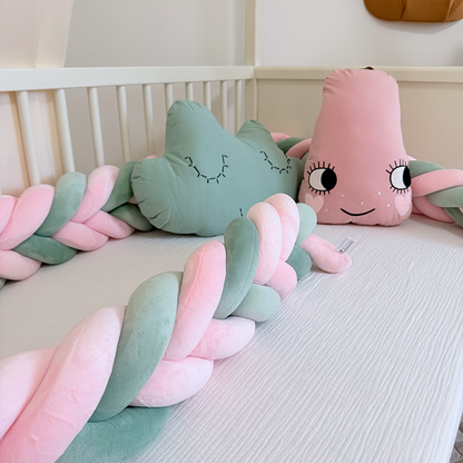 Rembourrage de berceau à coussin long fait à la main sur mesure à 6 nœuds 