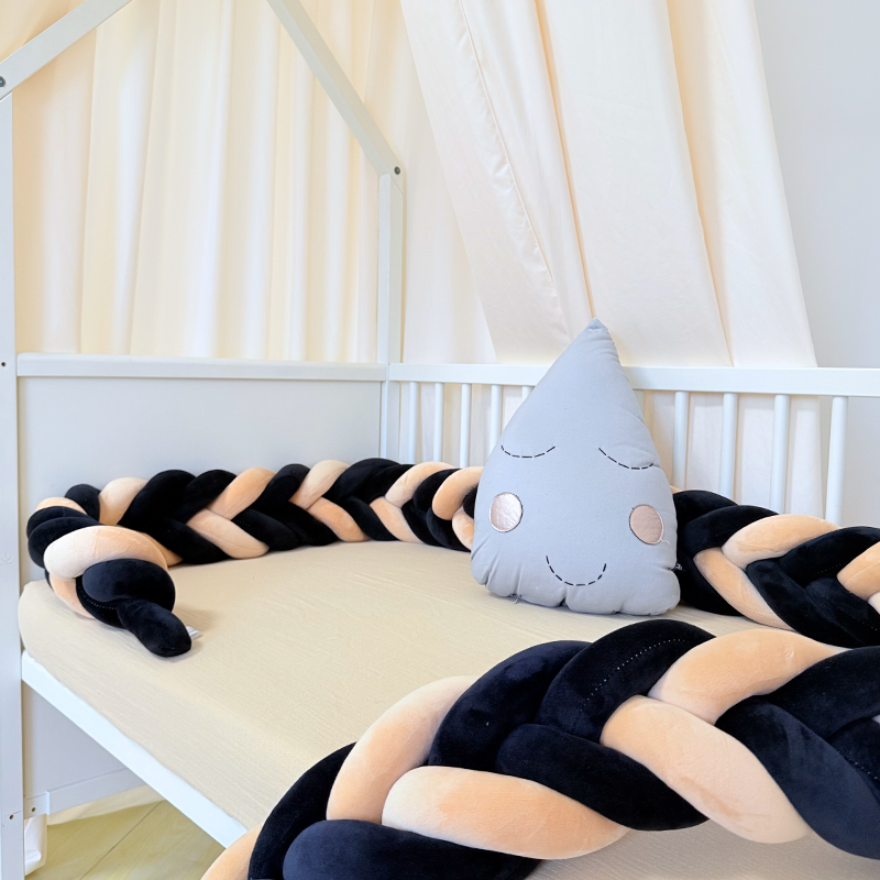 Rembourrage de berceau à coussin long fait à la main sur mesure à 6 nœuds 