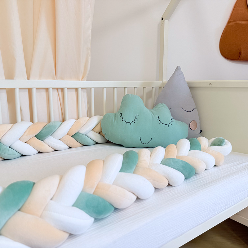Rembourrage de berceau à coussin long fait à la main sur mesure à 6 nœuds 