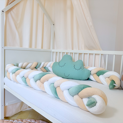 Rembourrage de berceau à coussin long fait à la main sur mesure à 6 nœuds 