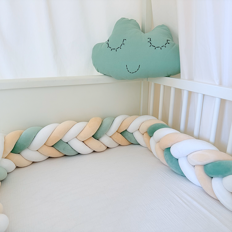 Rembourrage de berceau à coussin long fait à la main sur mesure à 6 nœuds 