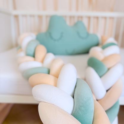 Rembourrage de berceau à coussin long fait à la main sur mesure à 6 nœuds 