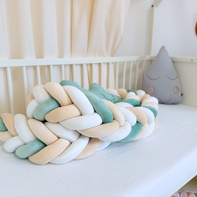 Rembourrage de berceau à coussin long fait à la main sur mesure à 6 nœuds 