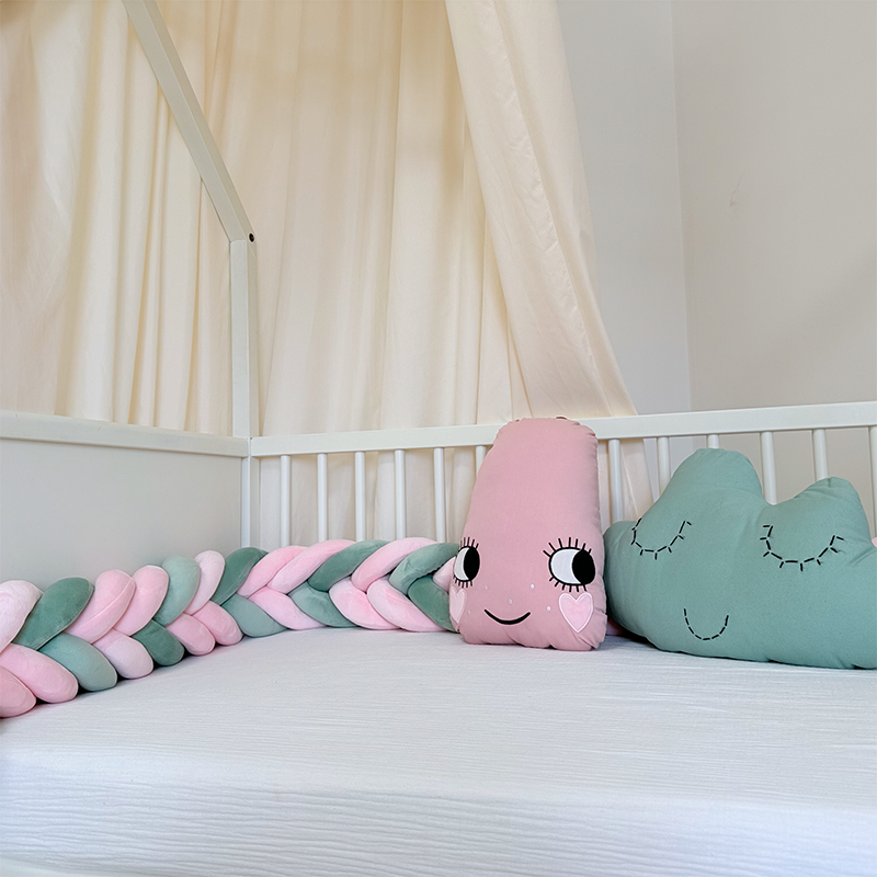 Rembourrage de berceau à coussin long fait à la main sur mesure à 6 nœuds 