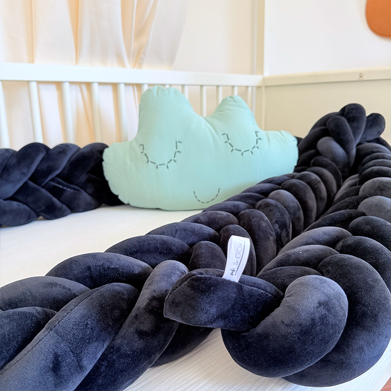 Rembourrage de berceau à coussin long fait à la main sur mesure à 6 nœuds 