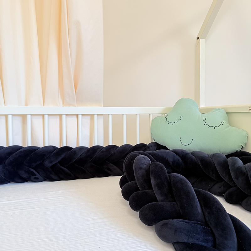 Rembourrage de berceau à coussin long fait à la main sur mesure à 6 nœuds 