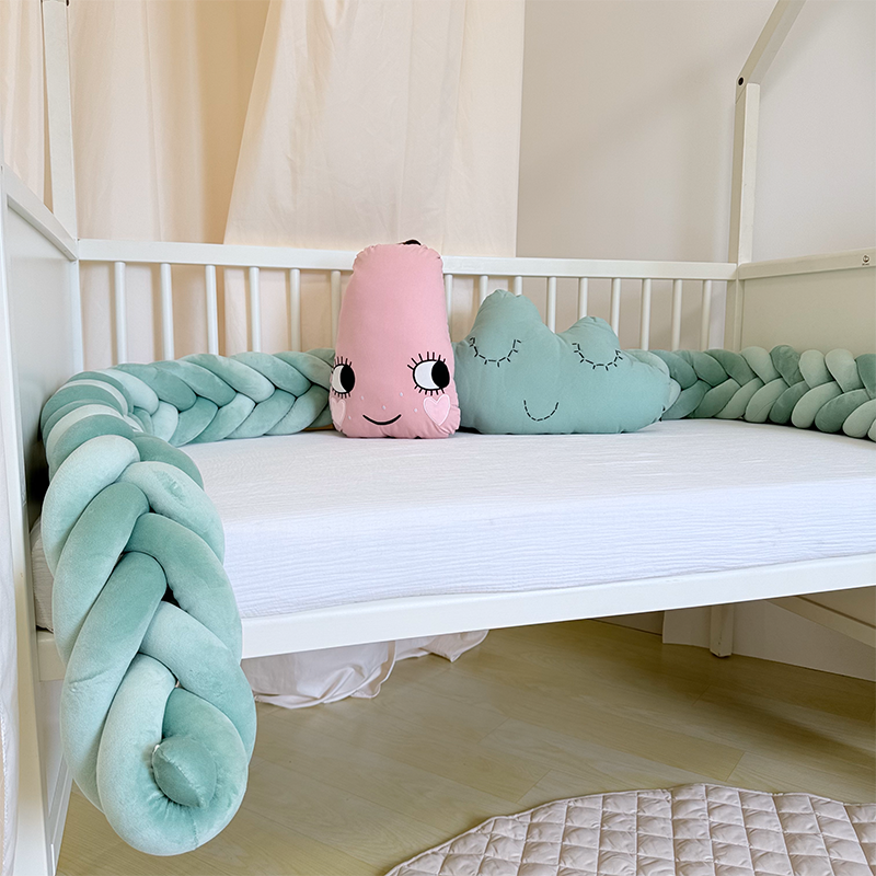 Rembourrage de berceau à coussin long fait à la main sur mesure à 6 nœuds 