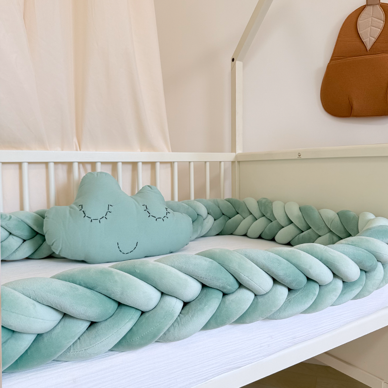 Rembourrage de berceau à coussin long fait à la main sur mesure à 6 nœuds 